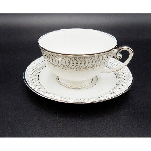Tirschenreuth Bavaria The Elgin Teacup And Saucer Germany Silver Set of 2 - Picture 15 of 15